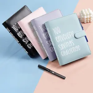 100 Envelope Savings Challenge A5 Budget Binder Book - Undated Personal Organiser with Numbered Cash Envelopes, 100-Day Tracker for Total $5050 Savings, Undated Personal Organisers