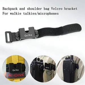 Backpack Walkie Talkie & Hand Mic Holder, Quick Release Velcro Strap Mount, Adjustable Two-Way Radio Accessory for Hiking, Rescue Teams & Motorcycle Riders