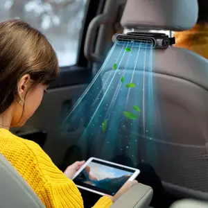 USB Rechargeable Car Seat Cooling Fan for Front Seats, Usb Powered Bladeless Fan, Portable Car Air Conditioner, Front and Rear Seat Car Cooler, High Wind Power Air Conditioner