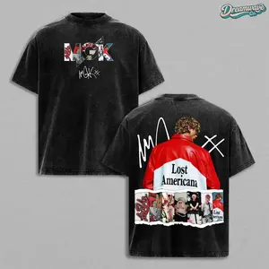 MGK Music Albums Shirt – Lost Americana Tour Shirt, Machine Gun Kelly Vintage Washed Oversized Graphic T Shirt, Punk Rap Music Streetwear Tee, Soft Cotton Casual Unisex Top, Men Women Wear, Gift for MGK Fans