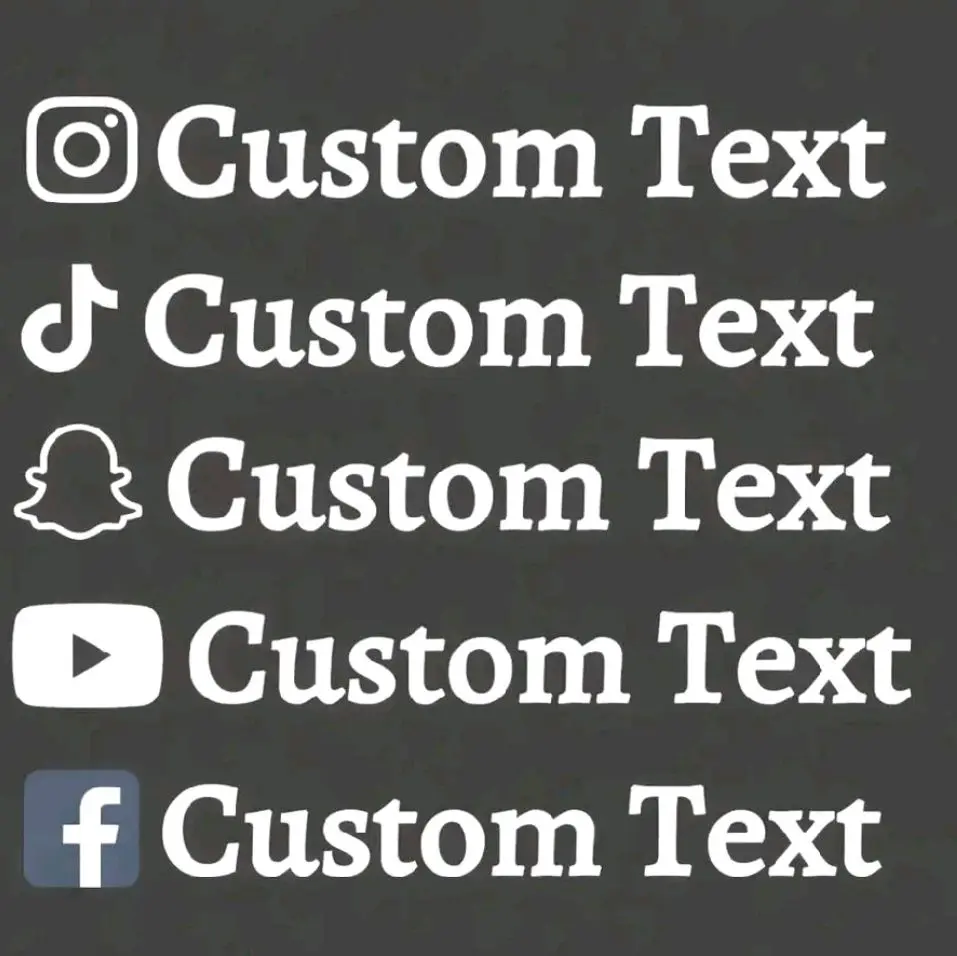 Custom Text Sticker for Various Platforms - Personalized Design for Instagram, TikTok, Snapchat, YouTube, and Facebook