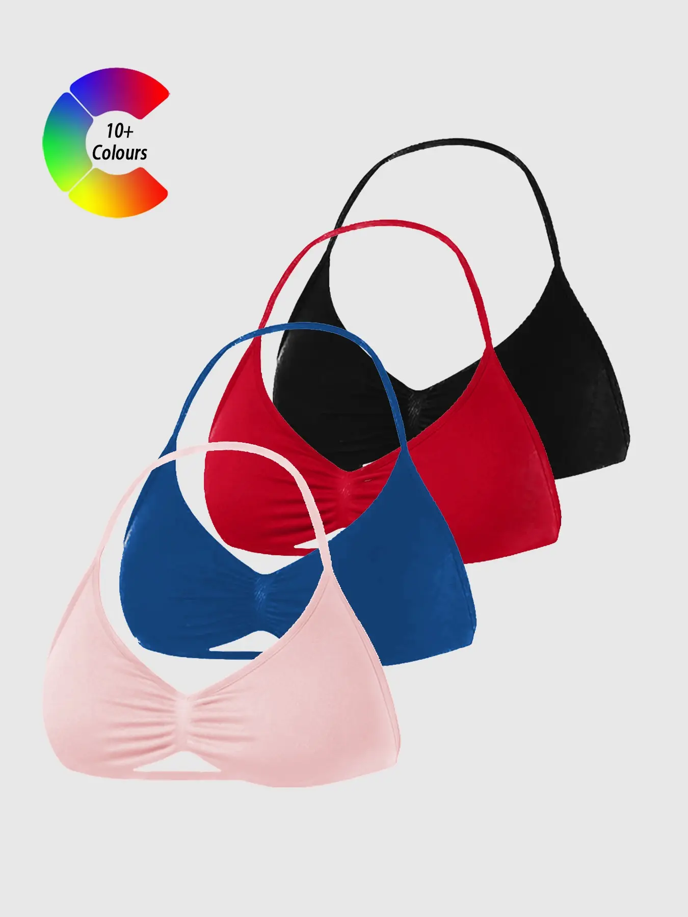 4-Pack Women's Sporty Tank Tops, Sports Bra Vest, Halter Neck Design, Detachable Pads, Ideal for Gym, Yoga, Running, All-Season Wear, Yoga Fitness Sportswear, Workout Compression Bras