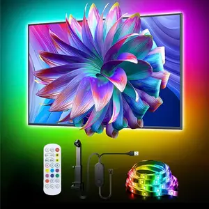 LED TV RGB Light Strip, Smart Ar Color Sensor, No APP Needed, Auto Adapt Colors, Fits 55-85 Inch Tvs, Syncs with Music Apps, Rgb Led Lights