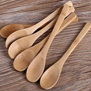 6pcs Wooden Spoon Set, Long Handle, Durable Kitchen Utensils, Cooking Spoons Set, Tableware for Coffee, Honey, Ice Cream & Desserts, Anti-Scald, Material