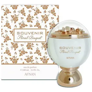 Afnan Souvenir Floral Bouquet EDP Fragrance - Pre-Packed Unisex Exuberant Unforgettable Scent, Fruit-Based Top Note Rhubarb, 3.4 fl oz, New in Box, Mini Purse Toiletries