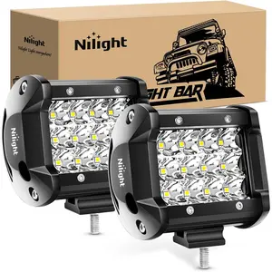 Nilight Led Pods 2PCS 4Inch 36W 3600LM Spot Triple Row LED Light Bar Driving Lamp Roof Bumper Off Road LED Work Lights for Van Camper Wagon Car Pickup Golf Cart ATV UTV SUV Truck Boat 4x4 dealsforyoudays