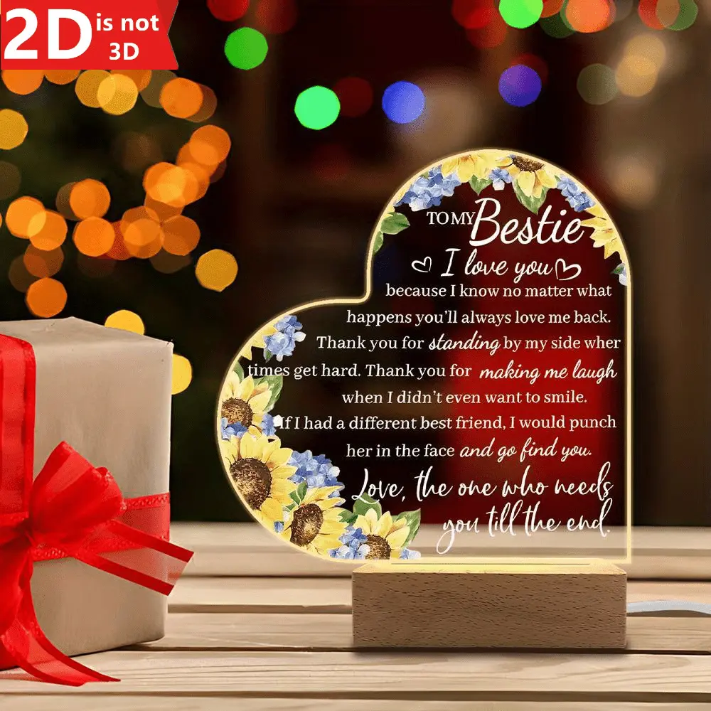 Acrylic Night Light — Versatile Gift for Female Friends, Blending Functionality with Warmth.