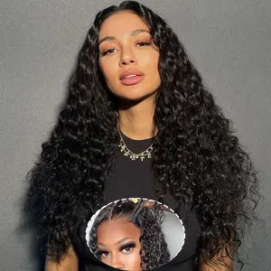[New In] 13x6 13x4 Glueless Wigs Deep Wave With Drawstring Pre Cut 13x6 13x4 Transparent Lace Frontal Human Hair Wig For Women 180% Density Beginner Friendly Bling Hair