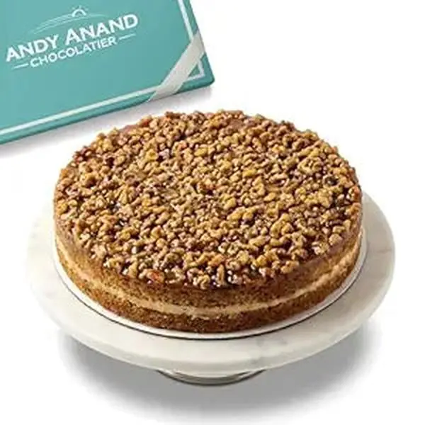 Andy Anand Gluten-Free Caramel Walnut Cake, 9-Inch, 2.6 lb – Freshly Baked, Gourmet Gift, All-Natural, No Preservatives, Birthday Gift Box