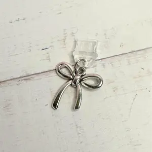 Kindle Silver Bow Charm - Accessories for Kindle, Includes Bow Charm and Other Decorative Elements