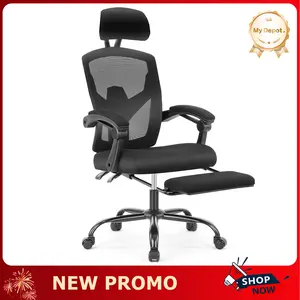 Ergonomic Office Chair, High Back Computer Mesh Swivel Rolling Desk Chair with Adjustable Headrest (Optional with/without Footrest)