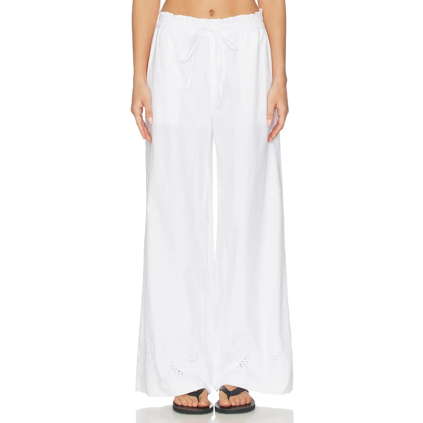Rag & Bone Marin Embroidered Pant in White