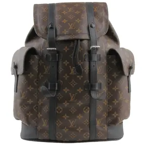 Pre-owned Louis Vuitton Coated Canvas Backpacks Christopher Backpack Macassar Monogram Canvas PM