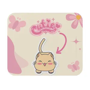 Cute Cat Aesthetic Mouse Pad – Kawaii Pink Desk Accessory.