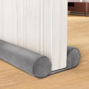 Door Draft Stopper Under Door Noise Blocker Door Sweep Weather Stripping Door Seal Guard Soundproofing 30" to 36" Adjustable Door Stopper for Bottom of Door (Gray)