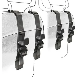 4-Pack Headrest Hooks For Car,Universal Interior Auto Vehicle Back Front Seat Hanger Holder Organizer For Handbags,Purses,Coats And Grocery Bags
