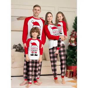 Checkered Santa Claus Team Family Pajama Set, Christmas Holiday, Comfortable Skin friendly, Casual Home ClothesRAIMENTRY
