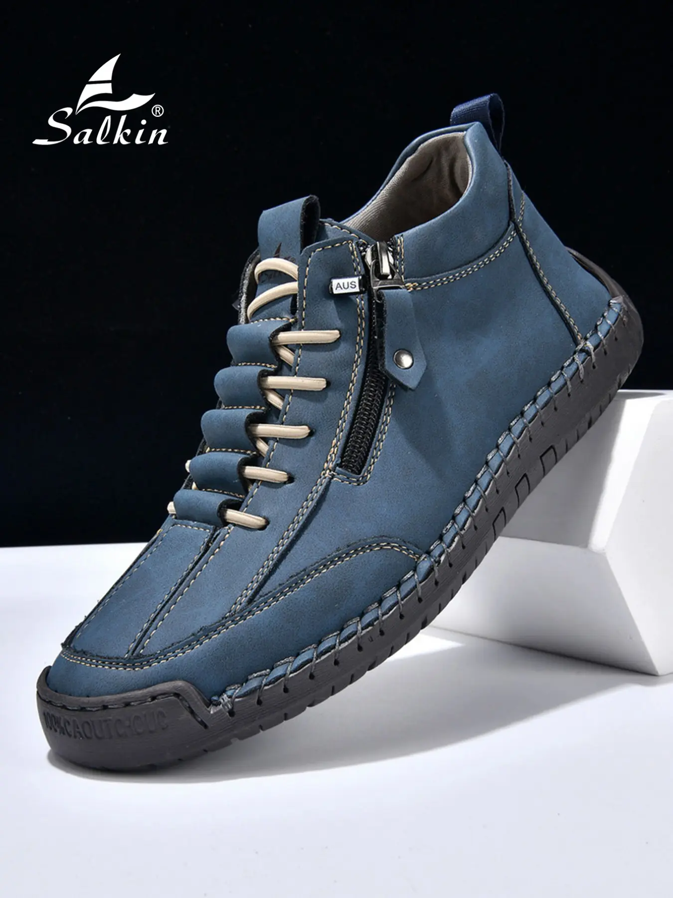 Men's Handcrafted Classic Fashion Boots, Side Zippered Boot, Casual Low Top Side Zip, Drawstring Design and Rubber Sole, Ultimate Comfort for All-Day Wear, Available in Plus Sizes and Multiple Colors, Walking Shoes, Footwear