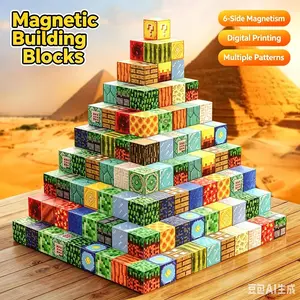 Ignite Creativity! Minecraft-Style Magnetic Building Blocks - 6-Side Magnetism, Eco-Friendly ABS & Super Strong Suction for Teens