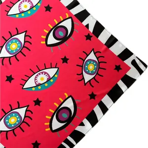 Coral Lucky Eyes - Decorative Design in Red with Black and White Patterns, Featuring Eye Motifs