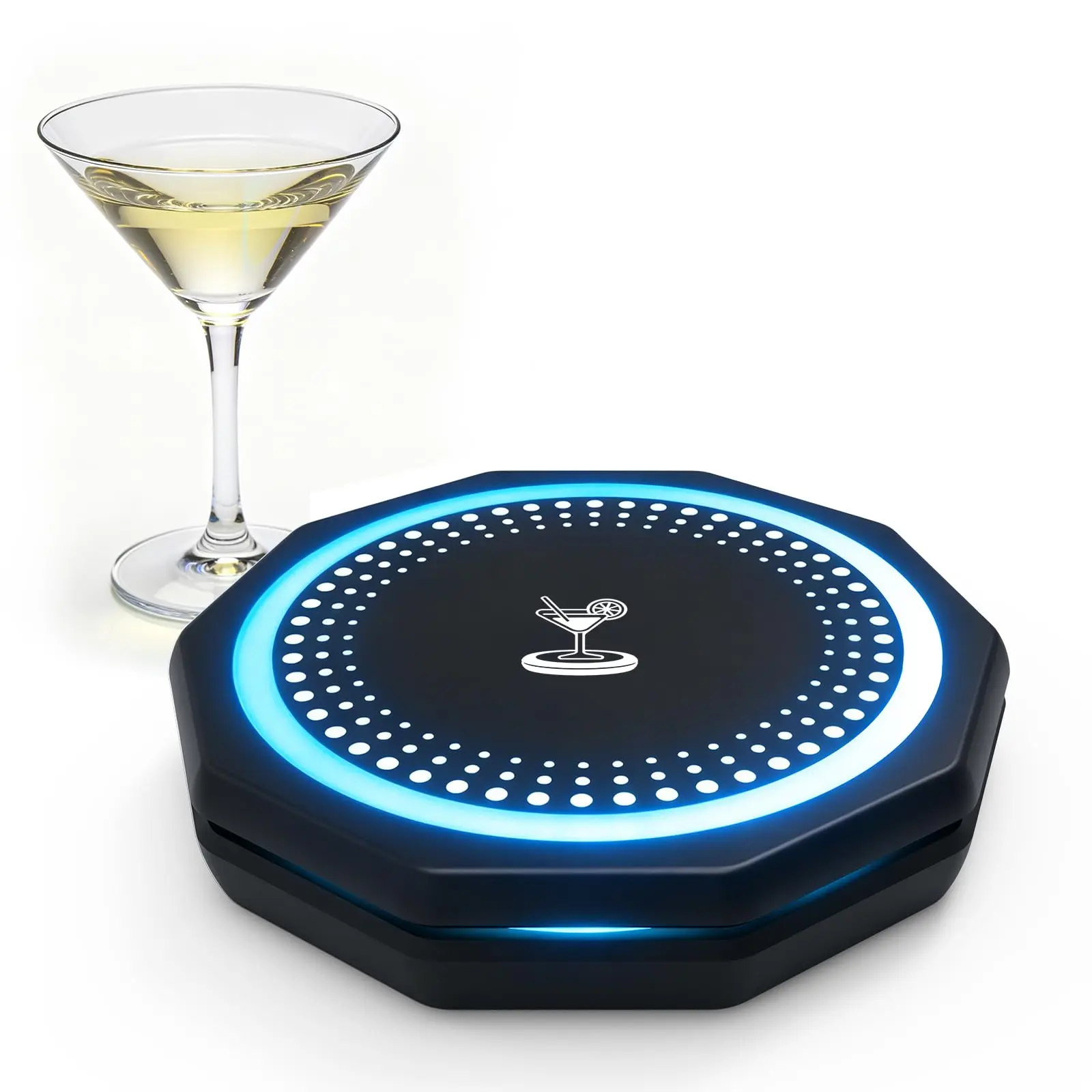 GFFKIT Smart Coaster Cordless Cocktail Machine, Automated Cocktail Maker for Home Bars with Interactive Lighting & Unlimited Recipes,Portable for Indoor ,Outdoor,Backyards, Camping,Gifts for Birthday Anniversary