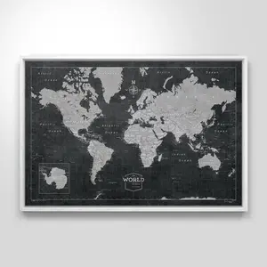 Decorative Wood Frame for Push Pin Maps
