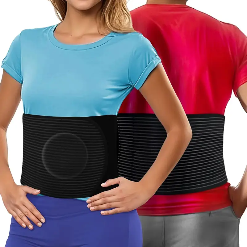 Men's Body Shaping Shapewear Umbilical Navel Hernia Support Belt - Bandage Waist Trainer, Waist Trainer Cincher, Abdominal Binder with Compression Soft Pads, Breathable Elastic Alternative Fabric Layer for Fitness Sports