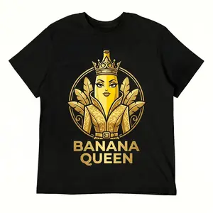 Banana Queen Cute Graphic Tee – Summer Casual Men’s T-Shirt, Soft 180G Cotton, Trendy Streetwear, Beach Outfits & Gift Idea, graphic tees, tiktok shop deals, gifts for him, its not your birthday merch shirt