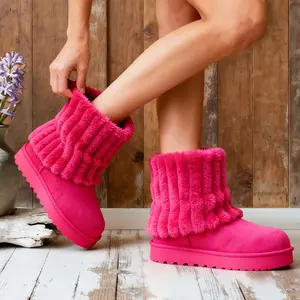 Women’s thick-soled snow boots  fall  2025 , winter boots for women  plush lined short boots, round-toe warm inner lining snow boots, suitable for outdoor and indoor daily wear