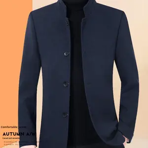 Stand Collar Wool Woolen Jacket Casual Coat