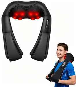 Shiatsu Heat Neck & Shoulder Massager with Plug - Deep Tissue Pain Relief for Body Muscles, Ideal Gift for Parents, Suitable for Home, Office