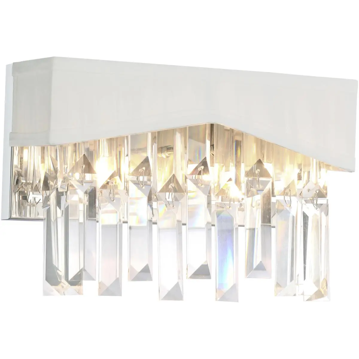 CWI Lighting Havely 2 Light 5 inch Chrome Wall Light in White 5674W10C-W