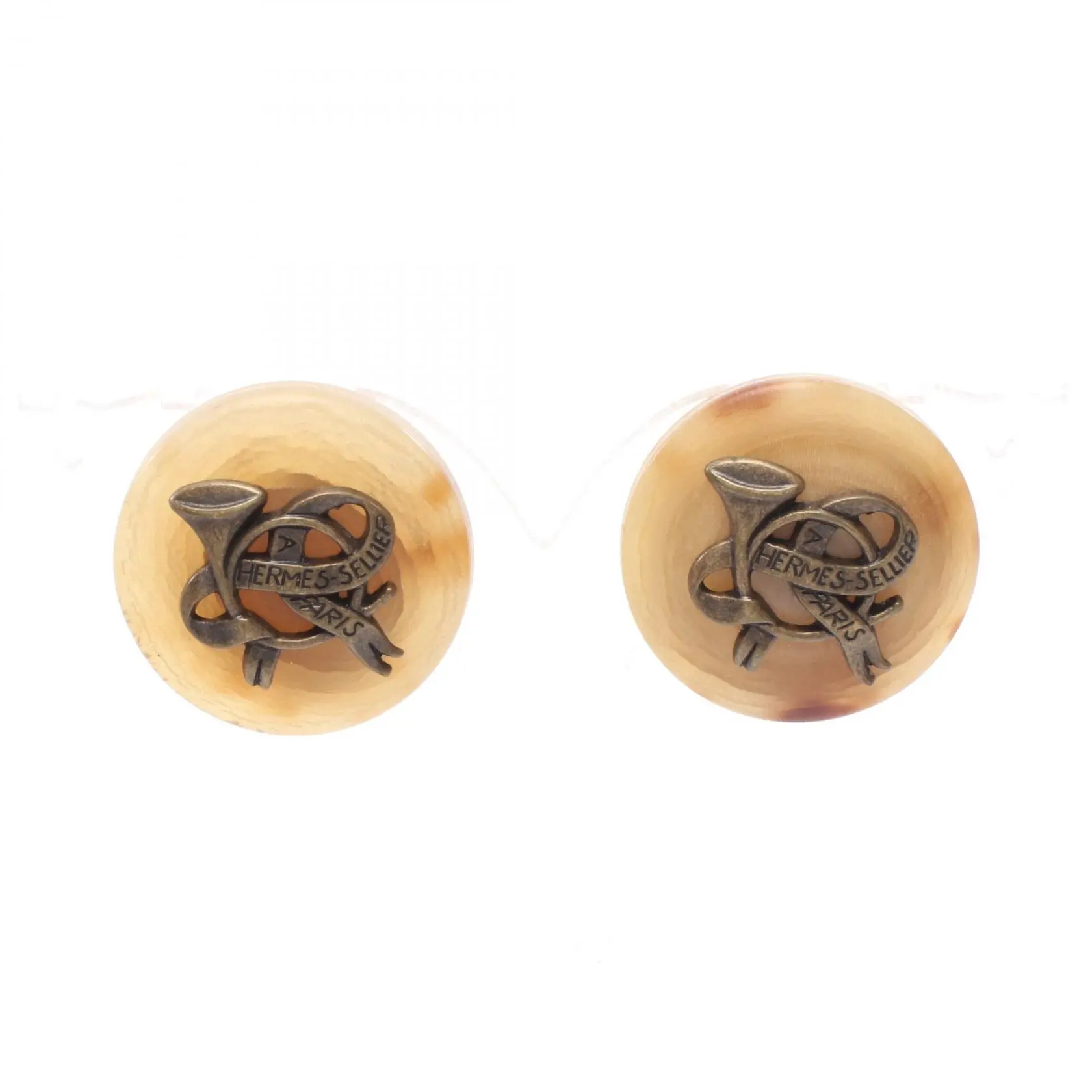 Pre-owned HERMÈS Gold-plated Small Leather Goods Hermes Circle Earrings