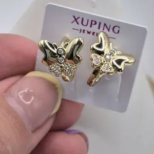 butterfly earhoops plated gold 14k