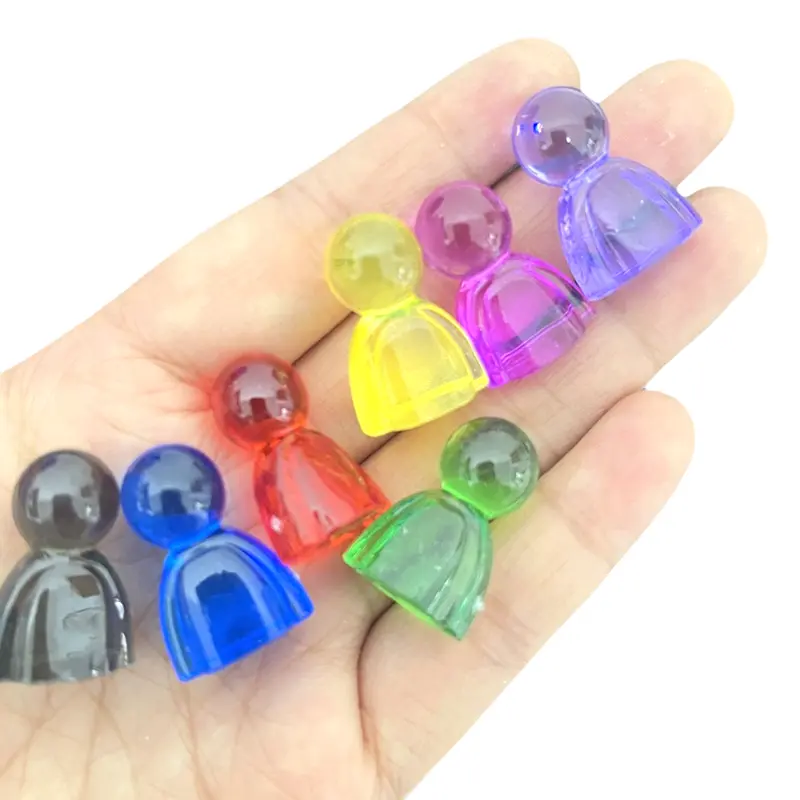 20pcs 24*16*12mm Games Markers Acrylic Colorful Humanoid Meeples Chess Pieces For Board Game Card Accessories