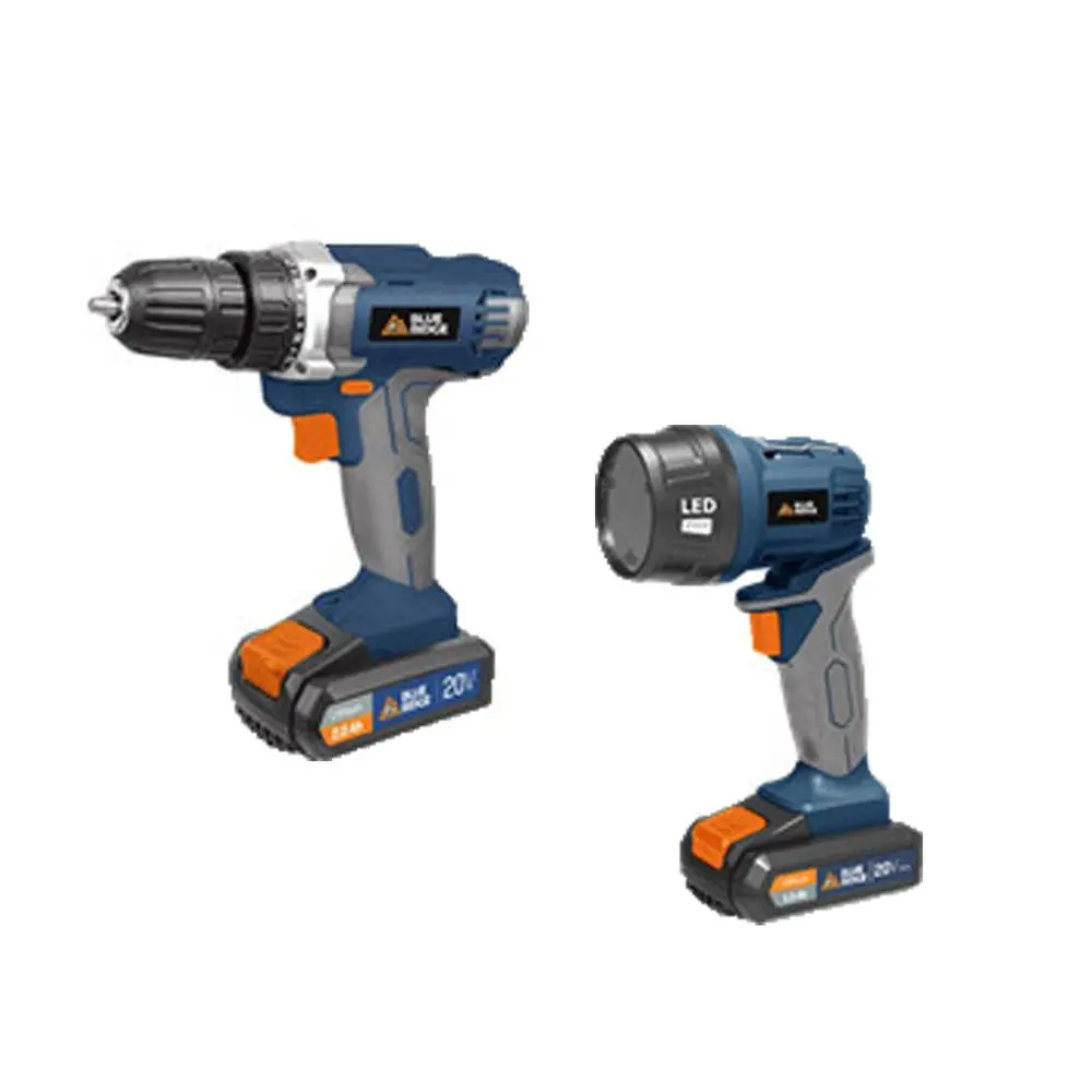 Blue Ridge Tools 20V Cordless Drill Set with LED Light, Ergonomic Rubber Grip, Compact Design, Battery Included for DIY Projects