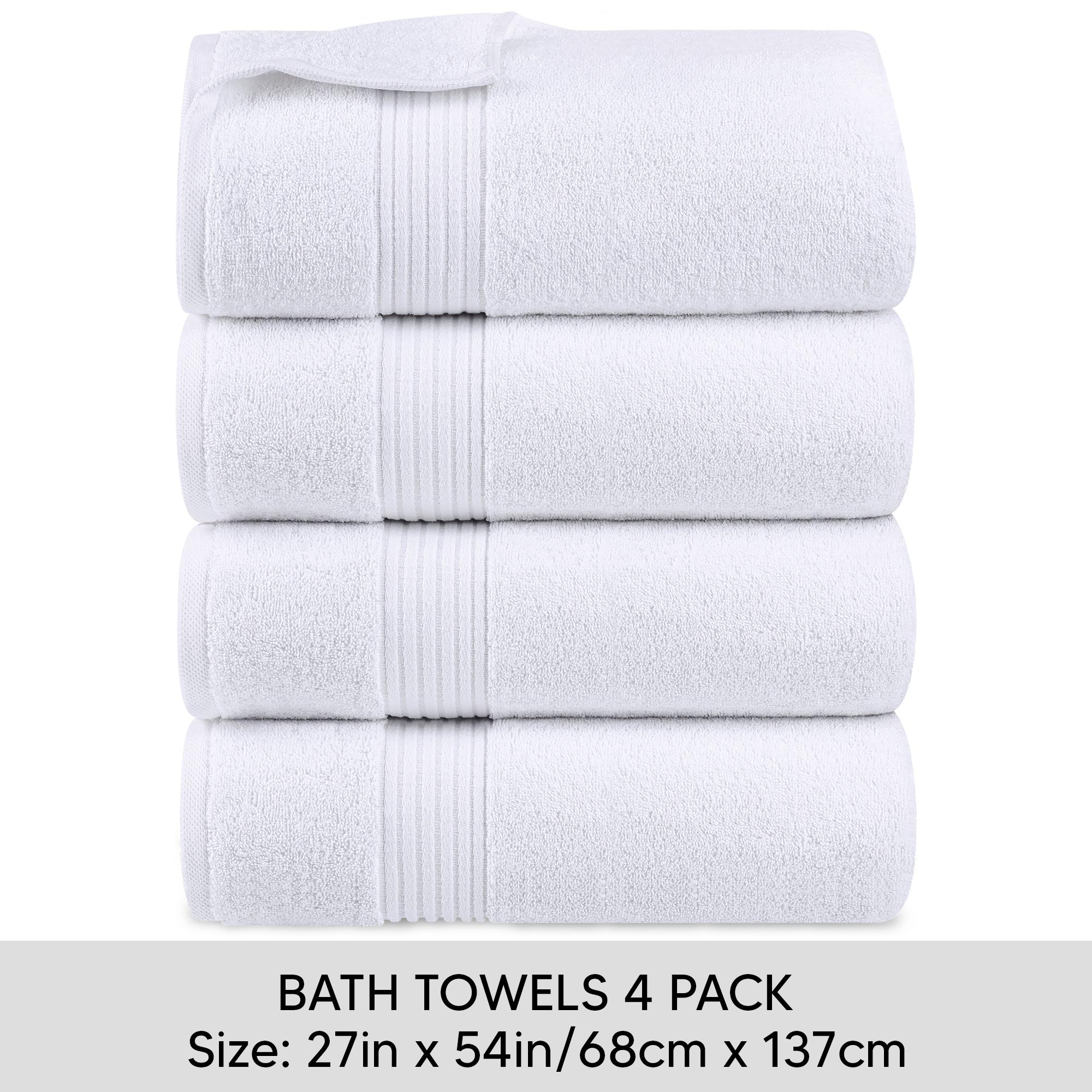 Utopia Towels 4 Pack Bath Towels, 27x54 Inches, 100% Ring Spun Cotton, Quick Dry & Soft, Highly Absorbent, Durable, Perfect for Daily Use Set Light sheet Premium Washcloth