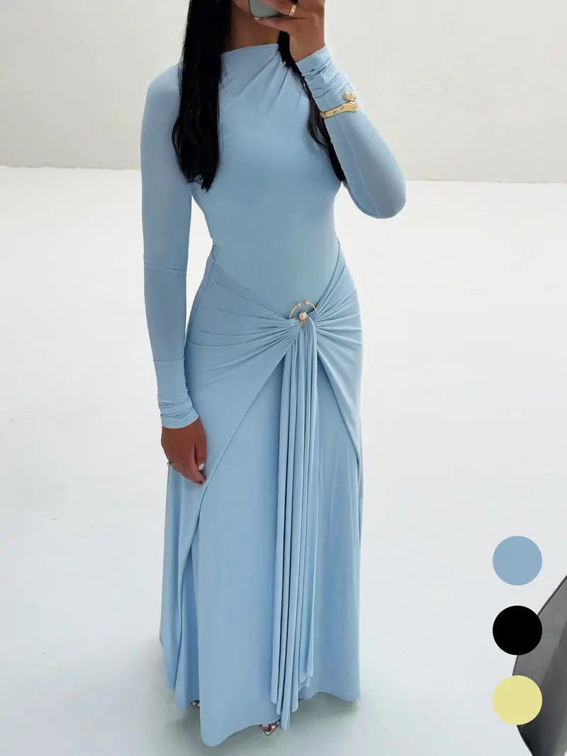 blue dress for baby girl Modest Maxi Prom Dresses Evening Birthday Outfits P454 main image 1