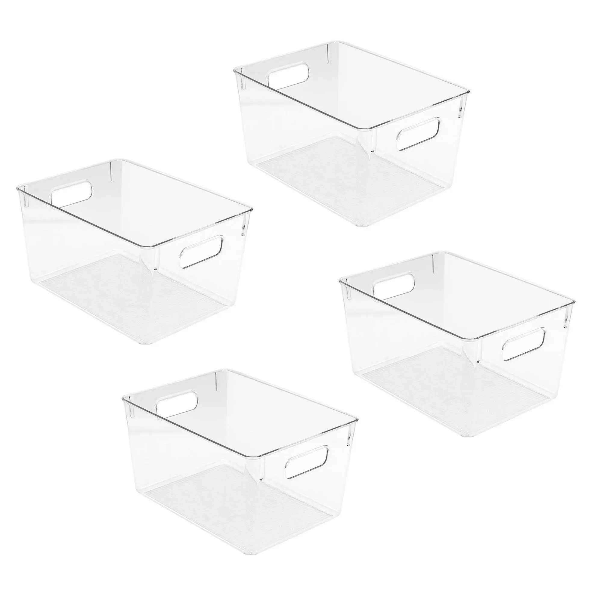 Sorbus 4 Pack Square Fridge Organizer Bins With Handles