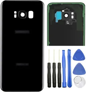 Galaxy S8 G950 Rear  Glass Door Cover Replacement for  Galaxy S8 G950 5.8",Pre-Cut Tape (Black/ONLY--Cover)