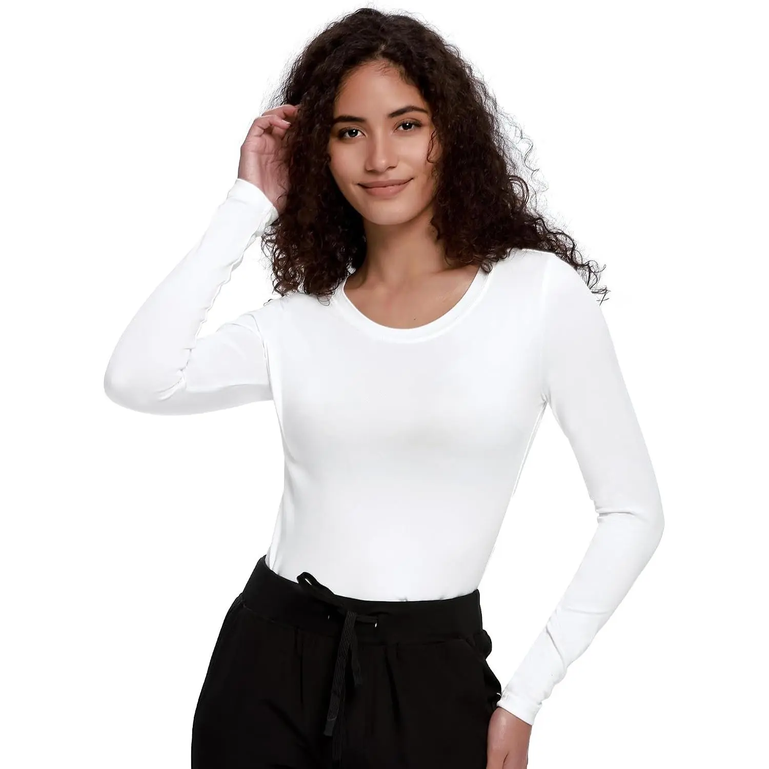 Women's Long Sleeve Underscrub Shirt, Crew Neck Scrubs Undershirt(Gift)