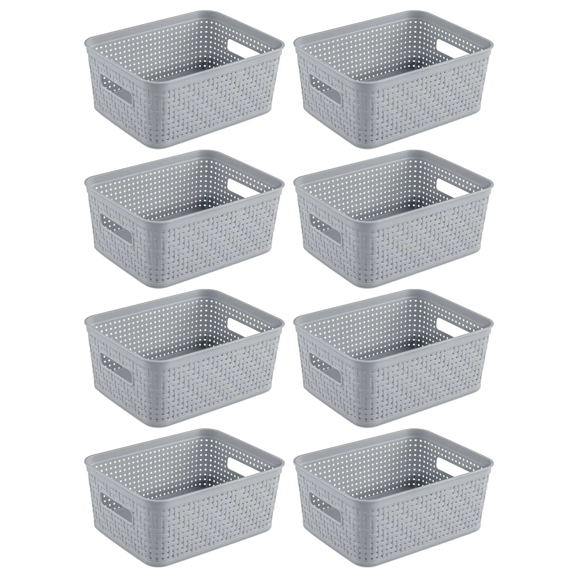 Sterilite 10x8x4.25 Inch Rectangular Short Basket for Home Organization (8 Pack) Sterilite 10x8x4.25 Inch Rectangular Short Basket for Home Organization (8 Pack)