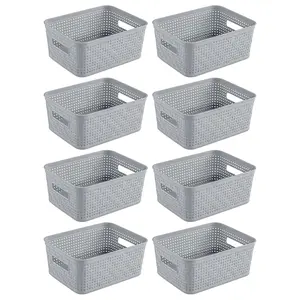 Sterilite 10x8x4.25 Inch Rectangular Short Basket for Home Organization (8 Pack) Sterilite 10x8x4.25 Inch Rectangular Short Basket for Home Organization (8 Pack)