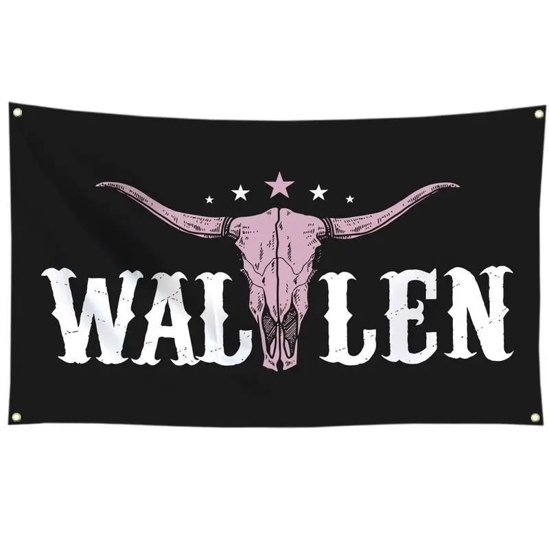 Wallen Western Pink Bull Skull  American Funny Man Cave Wall Wallen  for Indoor Outdoor Bedroom College Dorm Wall Decor Pink Banner Tapestry Gifts