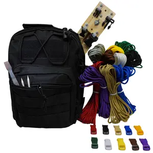 Complete Paracord Beginner Starter Kit with Wood Jig, Bag, Smoothing Tool, Fids, & Primary Colors Combo Kit