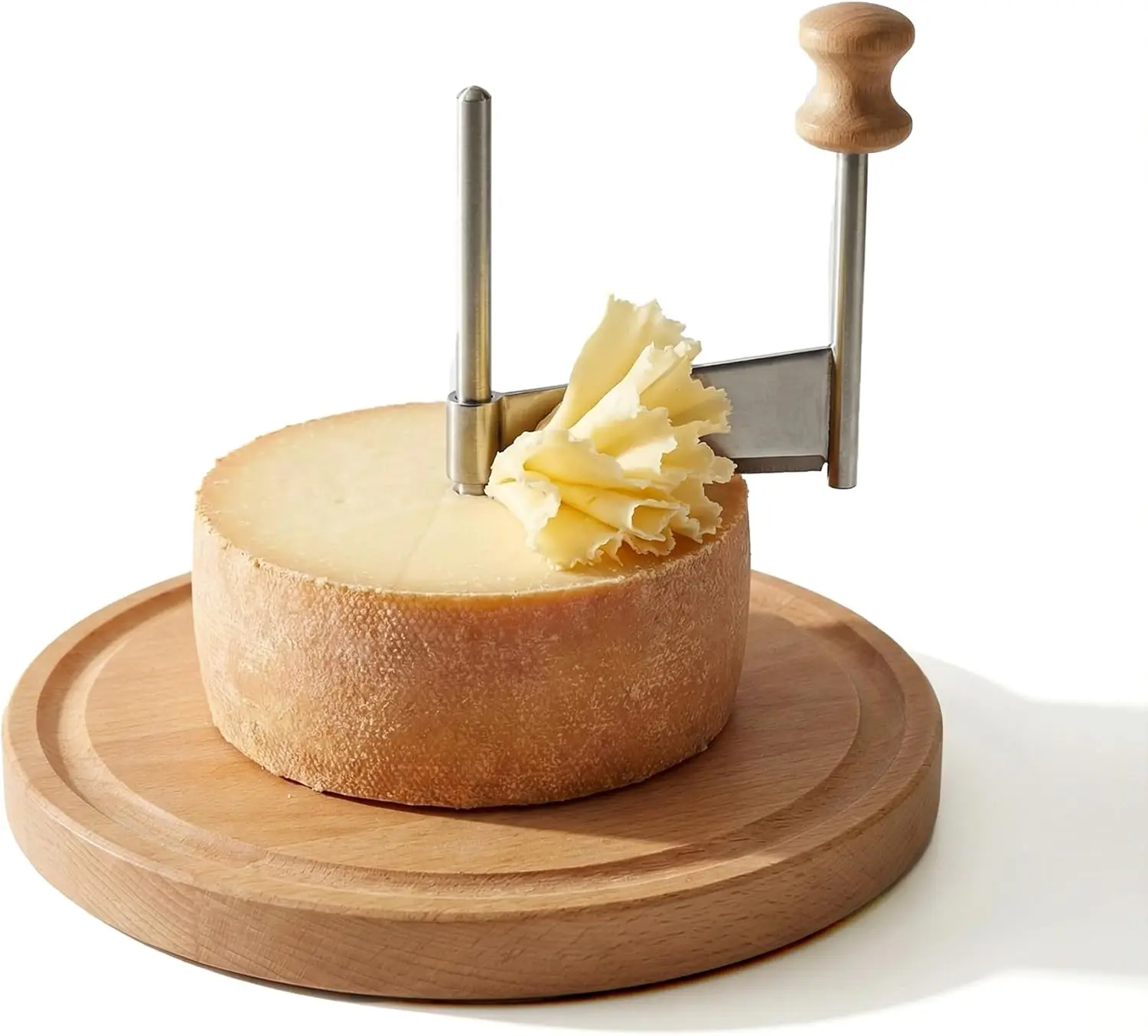 Cheese Curler Wheel – For Monk's Head, Chocolate & Butter Curls| Sharp Blade, Solid Wood Base| Perfect for Home Entertaining & Gifting