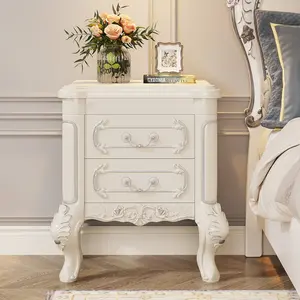 Tribesigns Classic Wood Nightstand with Vintage Detailing smart nightstand