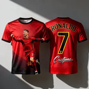 Cristiano Ronaldo #7 Soccer Jersey, 3D Print Football Shirt, Men Women Kids Fan Tee