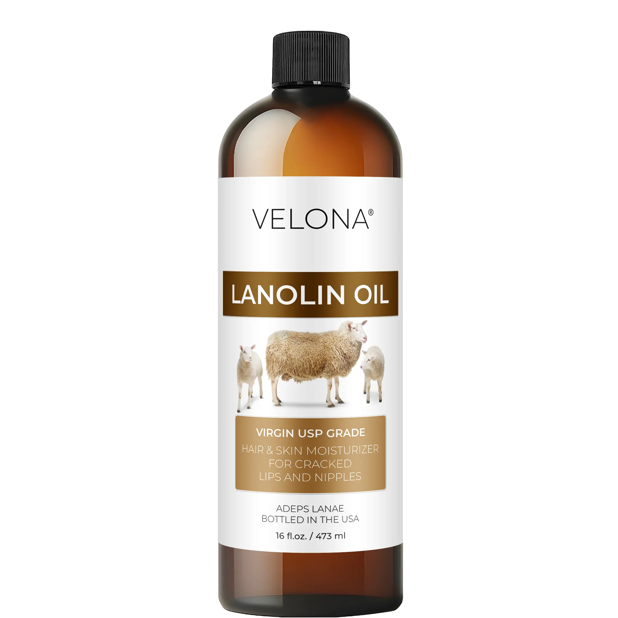 velona Lanolin Oil USP Grade 16 fl oz | 100% Pure and Natural Carrier Oil | Refined, Cold pressed | Skin, Hair, Body & Face Moisturizing