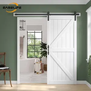 Easelife Wooden Barn Door – Quiet Slide, Easy Install, Ideal for Modern Farmhouse Interiors  All Hardware Included Decor